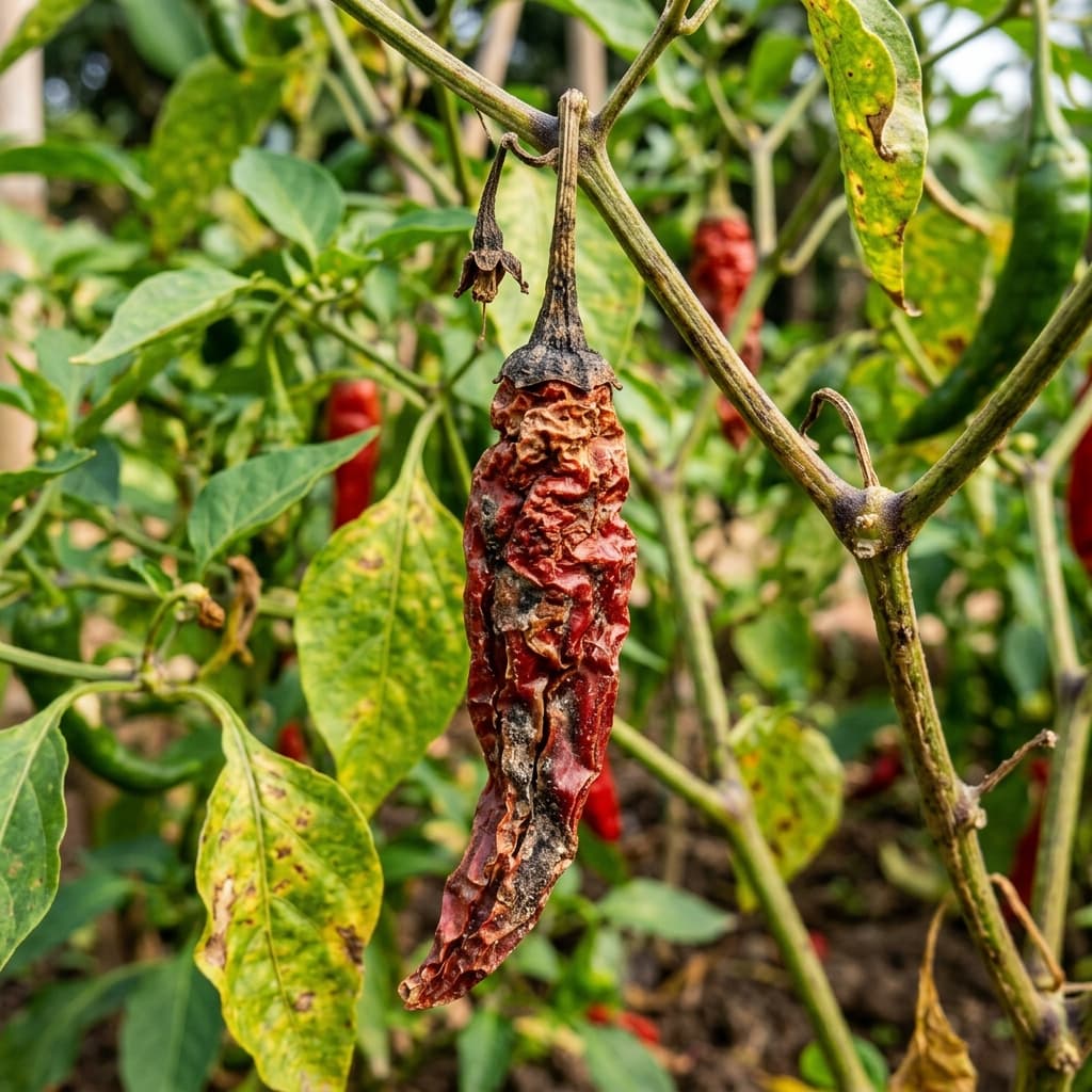 Buah mengkerut dan mengering