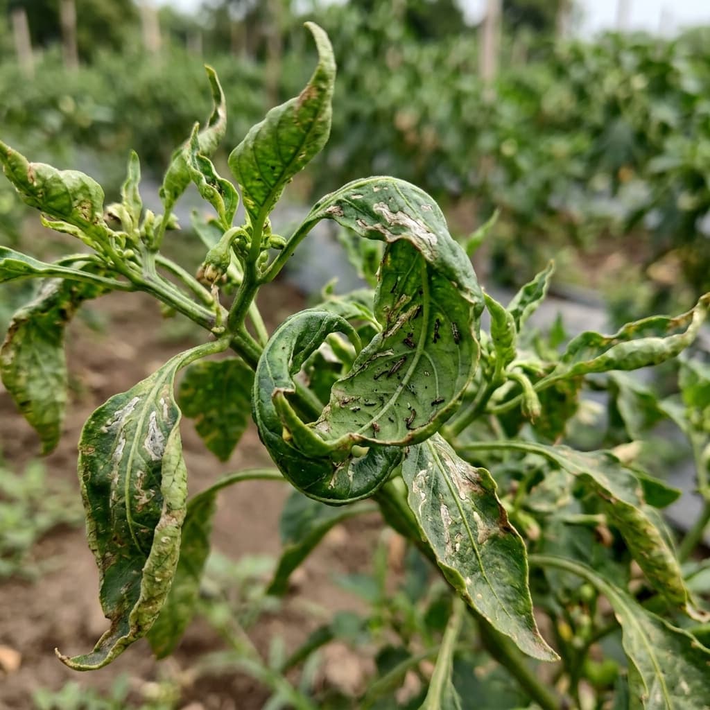 Daun menggulung ke atas